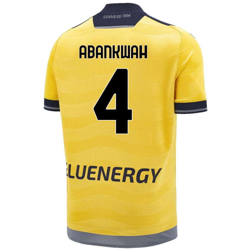 Kinderen James Abankwah #4 Goud Uitshirt Uittenue 2024/25 T-Shirt