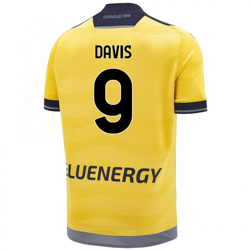 Kinderen Keinan Davis #9 Goud Uitshirt Uittenue 2024/25 T-Shirt