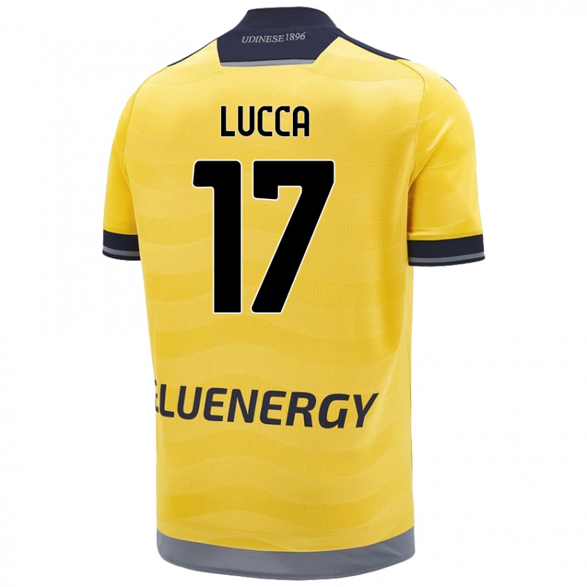 Kinderen Lorenzo Lucca #17 Goud Uitshirt Uittenue 2024/25 T-Shirt