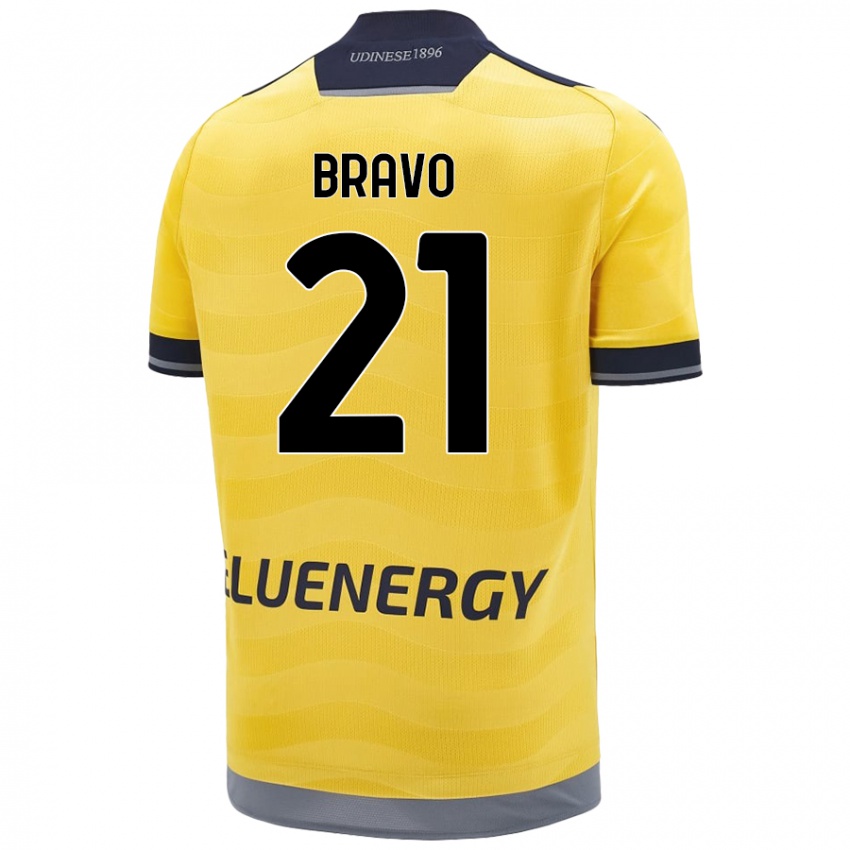 Kinderen Iker Bravo #21 Goud Uitshirt Uittenue 2024/25 T-Shirt