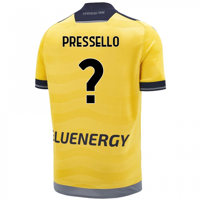 Kinderen Matteo Pressello #0 Goud Uitshirt Uittenue 2024/25 T-Shirt