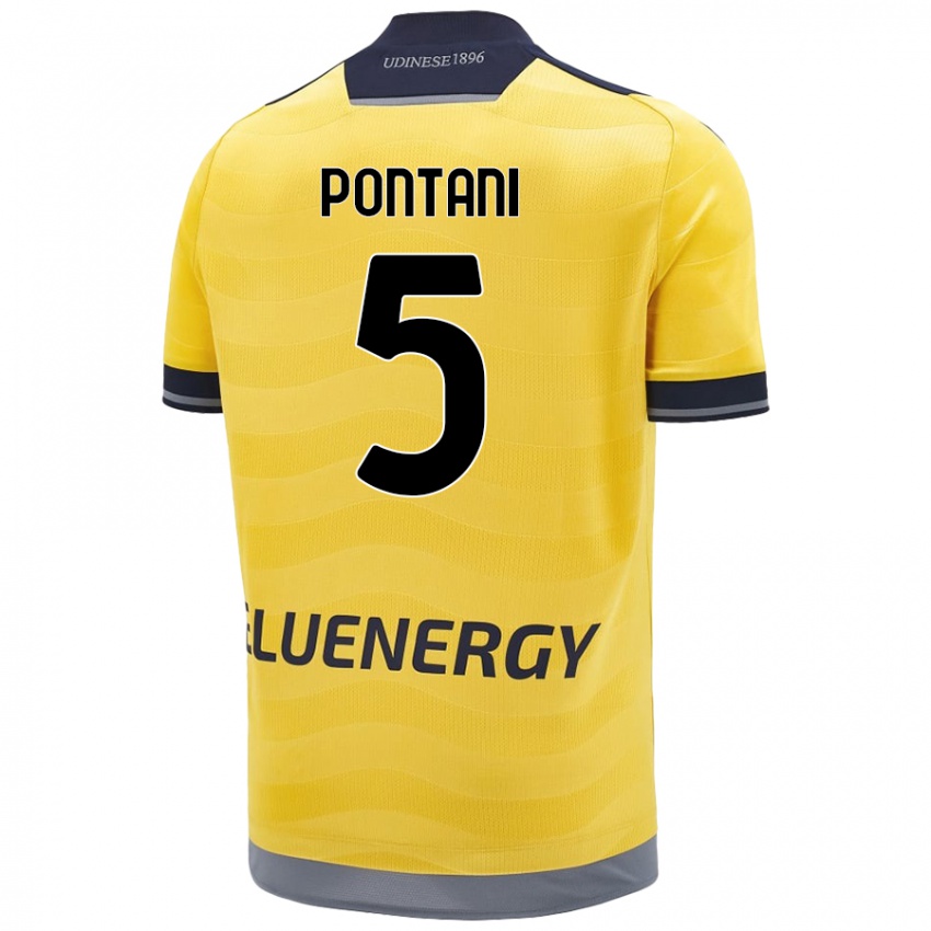 Kinderen Leonardo Pontani #5 Goud Uitshirt Uittenue 2024/25 T-Shirt