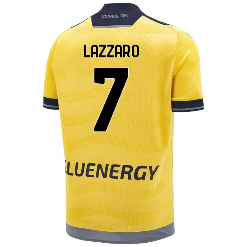 Kinderen Davide Lazzaro #7 Goud Uitshirt Uittenue 2024/25 T-Shirt