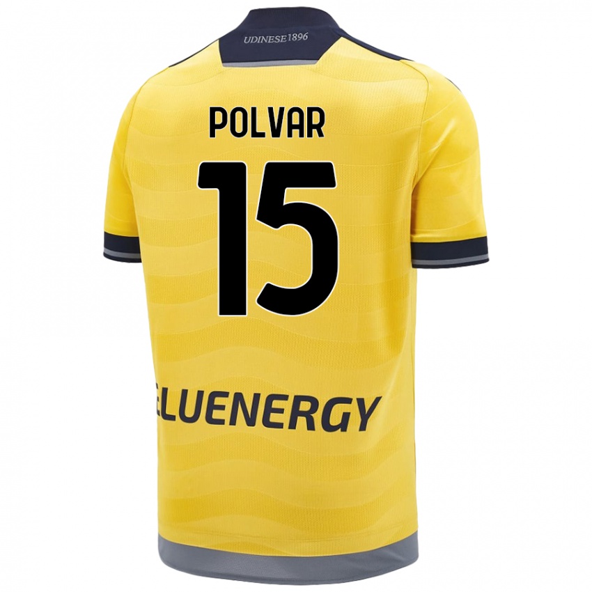 Kinderen Francesco Polvar #15 Goud Uitshirt Uittenue 2024/25 T-Shirt