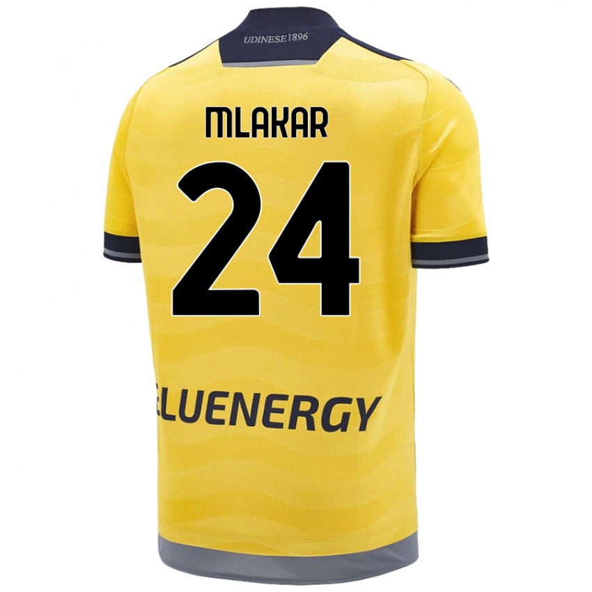 Kinderen Lorenzo Mlakar #24 Goud Uitshirt Uittenue 2024/25 T-Shirt