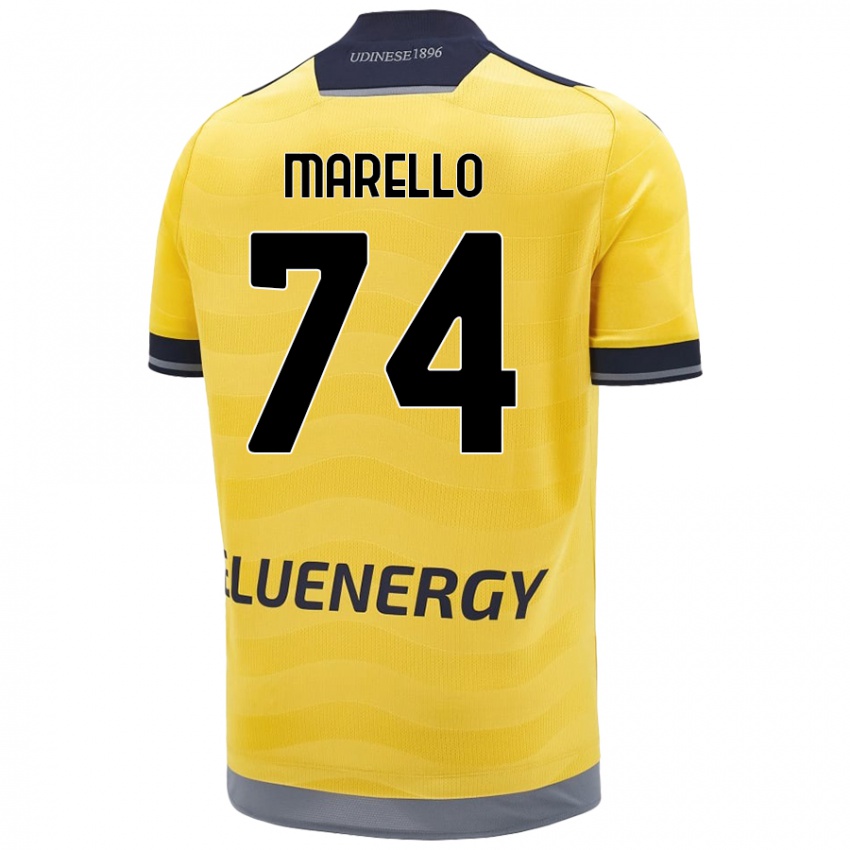 Kinderen Mattia Marello #74 Goud Uitshirt Uittenue 2024/25 T-Shirt