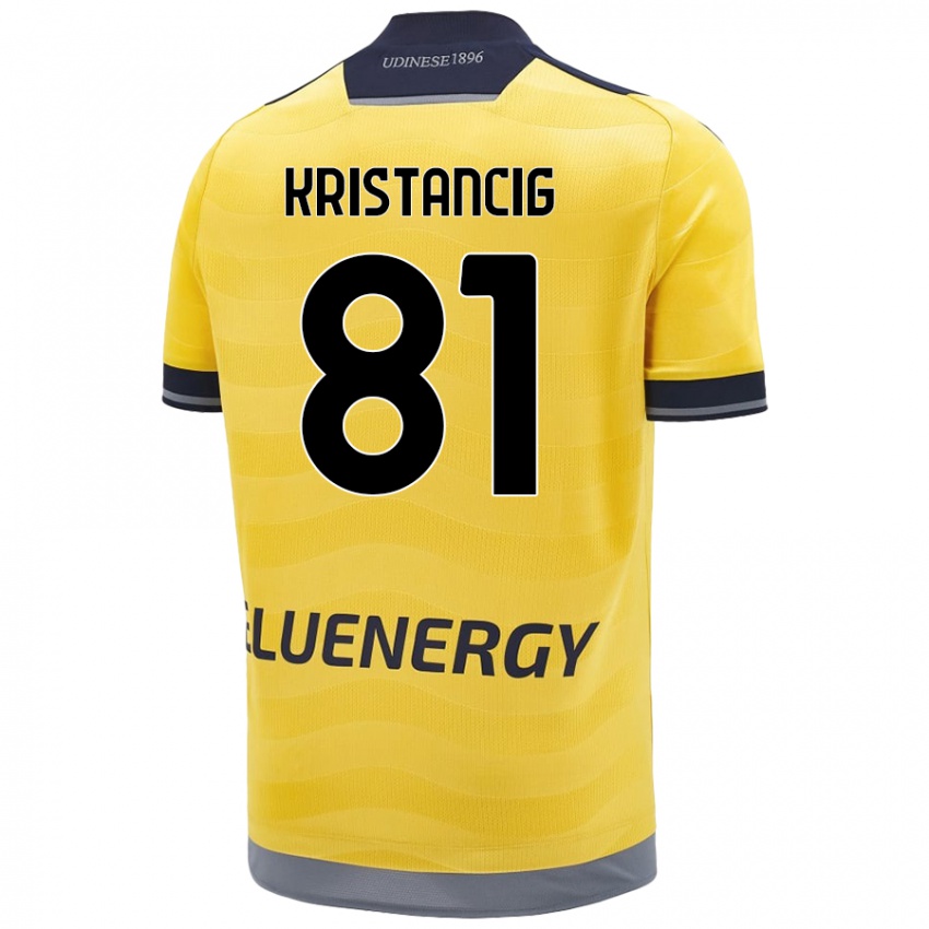 Kinderen Luca Kristancig #81 Goud Uitshirt Uittenue 2024/25 T-Shirt