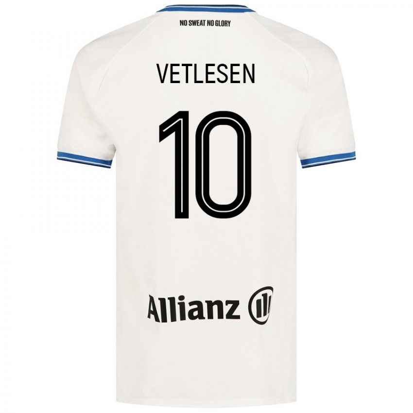 Kinderen Hugo Vetlesen #10 Wit Uitshirt Uittenue 2024/25 T-Shirt