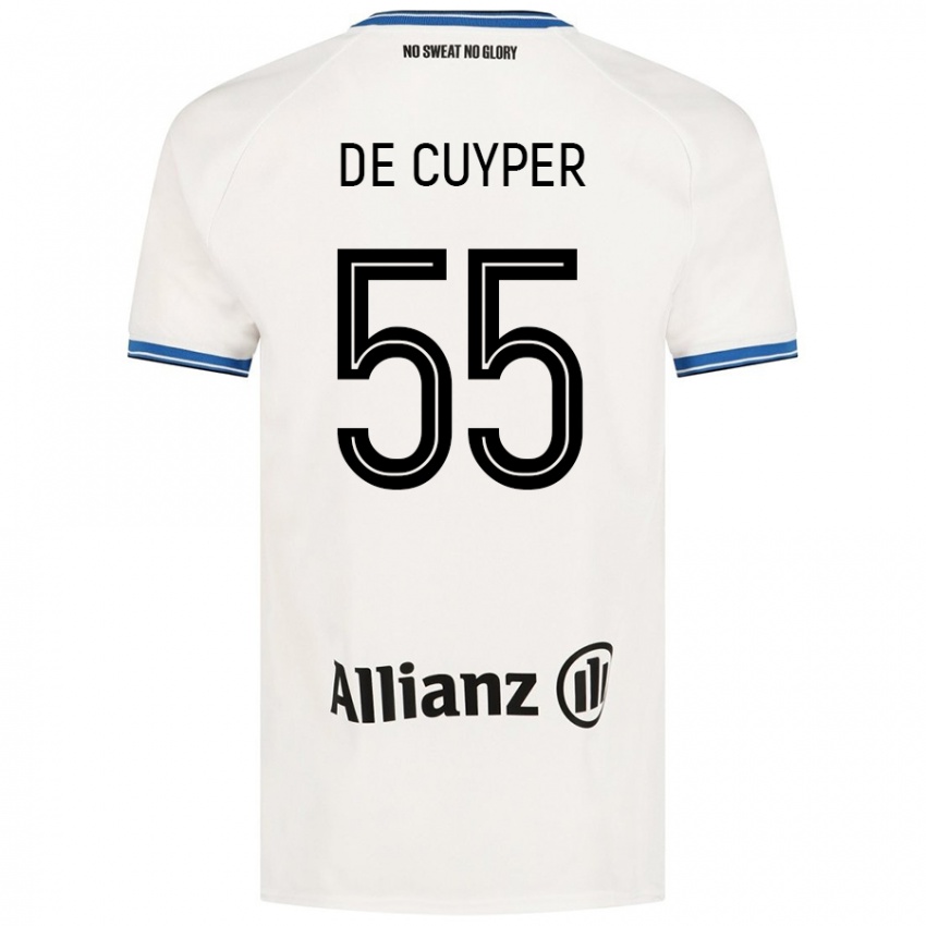 Kinderen Maxim De Cuyper #55 Wit Uitshirt Uittenue 2024/25 T-Shirt