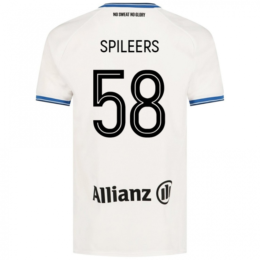 Kinderen Jorne Spileers #58 Wit Uitshirt Uittenue 2024/25 T-Shirt