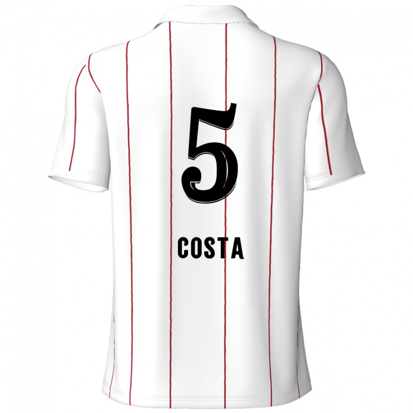 Kinderen Ayrton Costa #5 Wit Zwart Uitshirt Uittenue 2024/25 T-Shirt