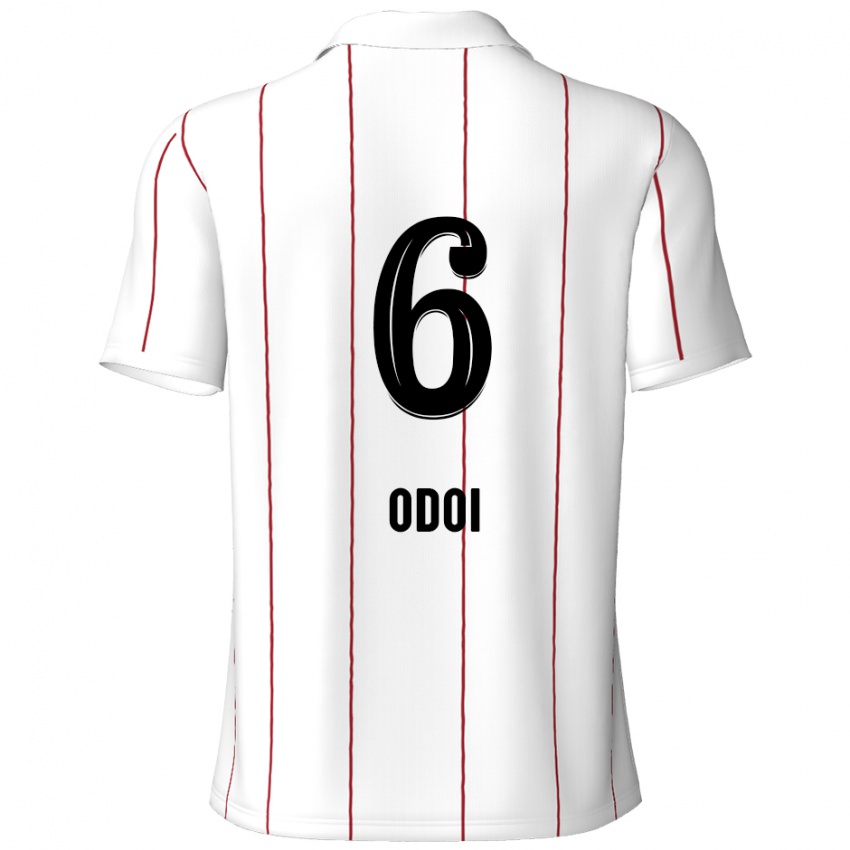 Kinderen Denis Odoi #6 Wit Zwart Uitshirt Uittenue 2024/25 T-Shirt