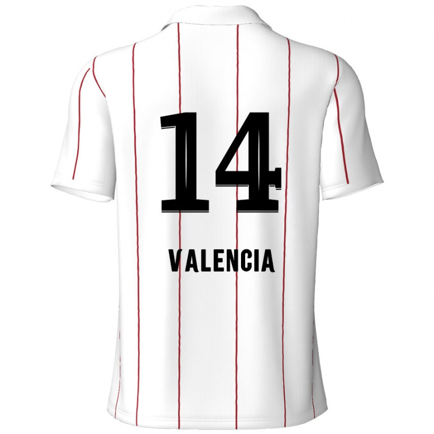 Kinderen Anthony Valencia #14 Wit Zwart Uitshirt Uittenue 2024/25 T-Shirt