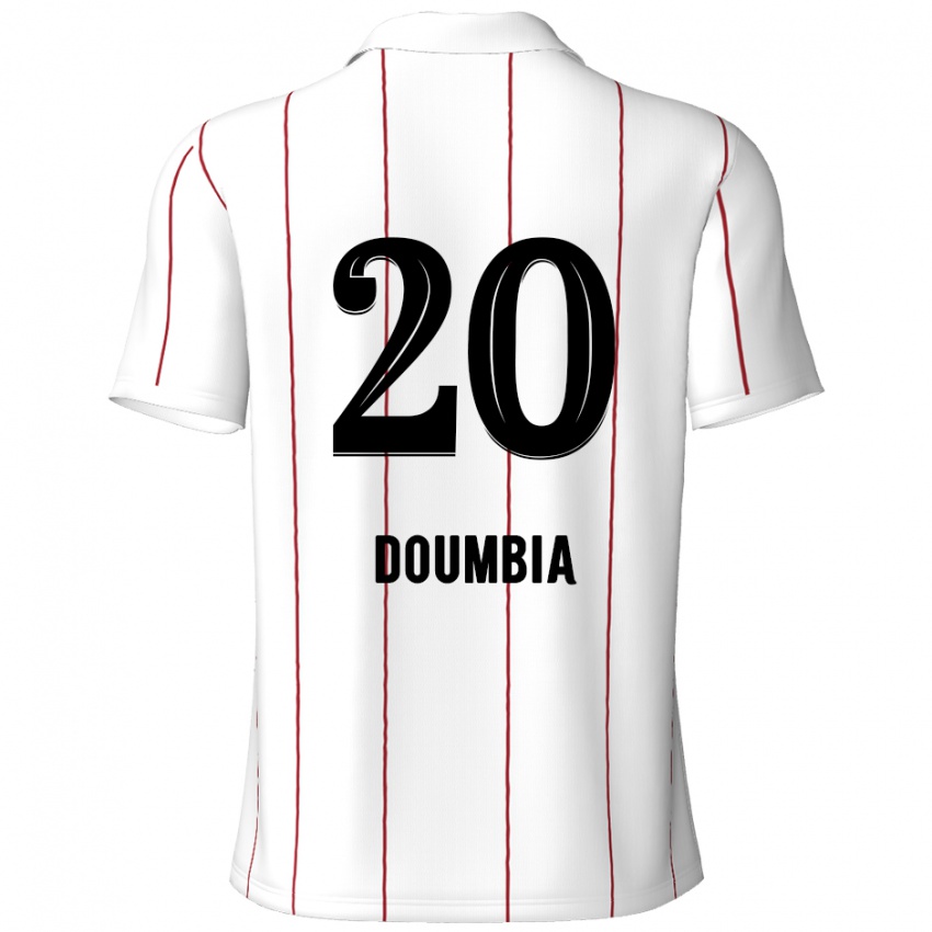 Kinderen Mahamadou Doumbia #20 Wit Zwart Uitshirt Uittenue 2024/25 T-Shirt