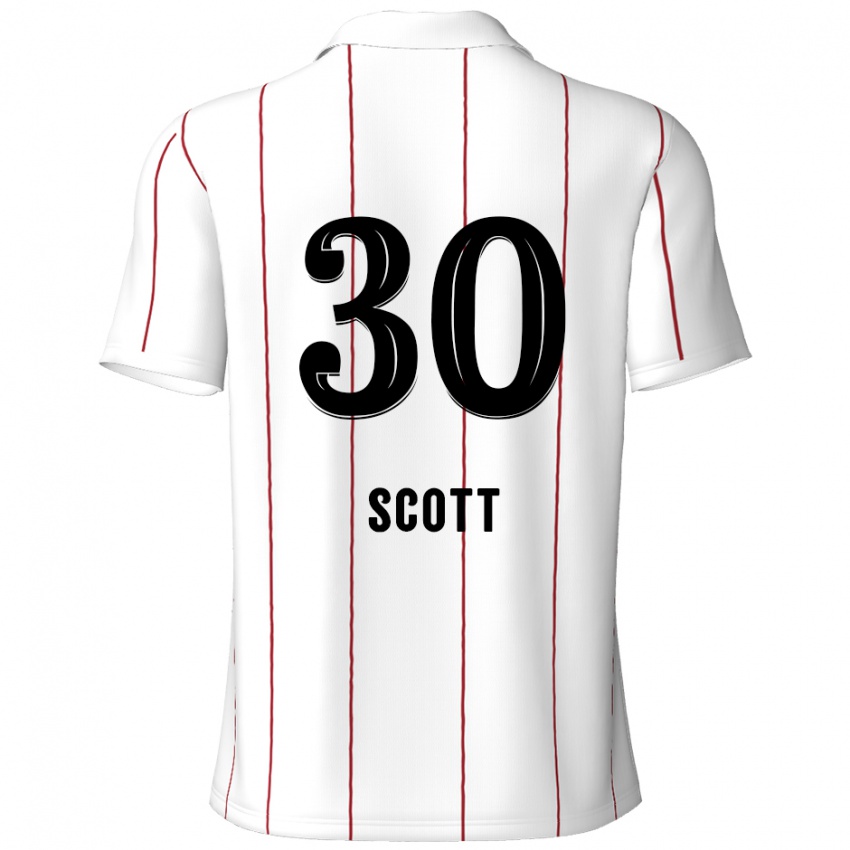 Kinderen Christopher Scott #30 Wit Zwart Uitshirt Uittenue 2024/25 T-Shirt