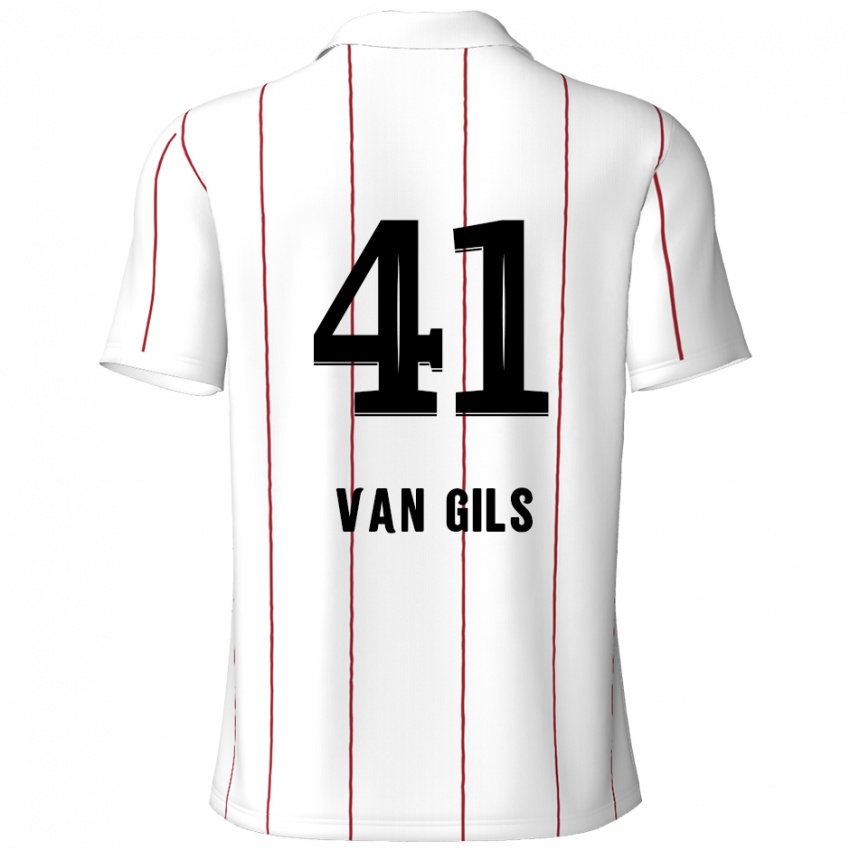 Kinderen Mathis Van Gils #41 Wit Zwart Uitshirt Uittenue 2024/25 T-Shirt