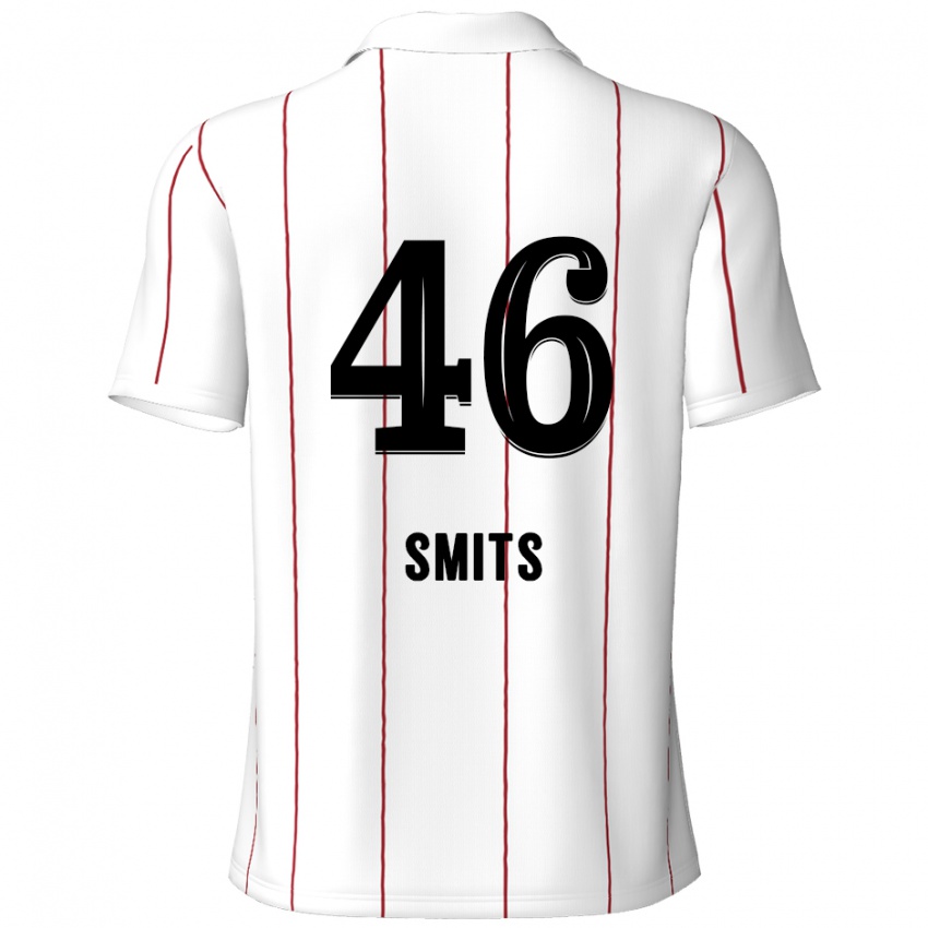 Kinderen Milan Smits #46 Wit Zwart Uitshirt Uittenue 2024/25 T-Shirt