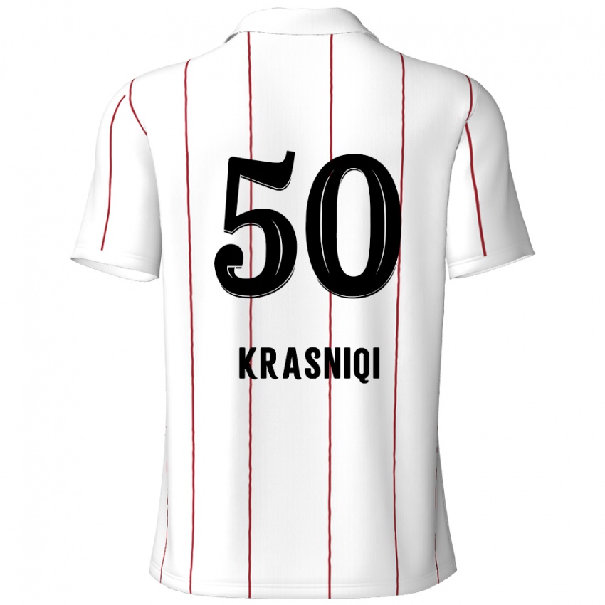 Kinderen Laurit Krasniqi #50 Wit Zwart Uitshirt Uittenue 2024/25 T-Shirt