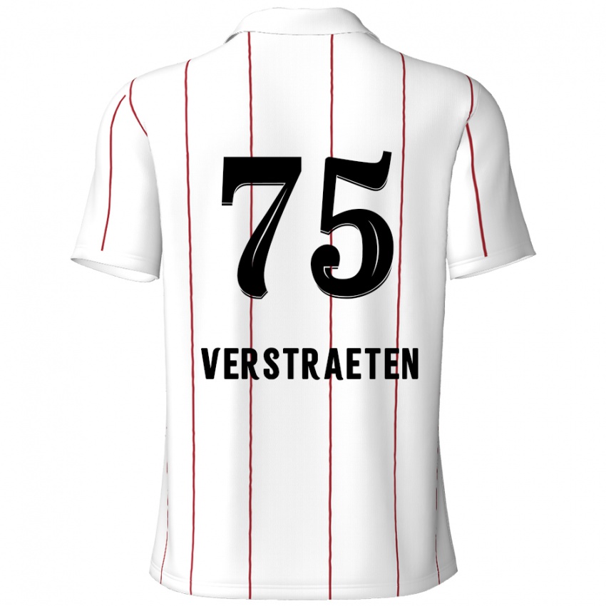 Kinderen Andreas Verstraeten #75 Wit Zwart Uitshirt Uittenue 2024/25 T-Shirt