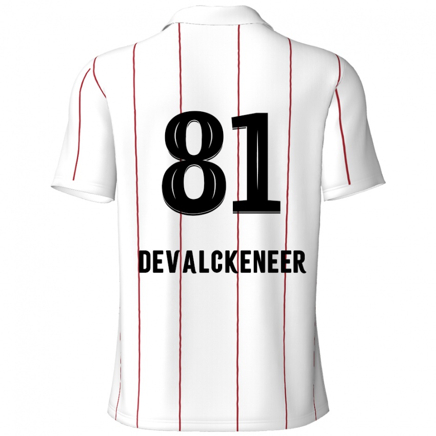 Kinderen Niels Devalckeneer #81 Wit Zwart Uitshirt Uittenue 2024/25 T-Shirt