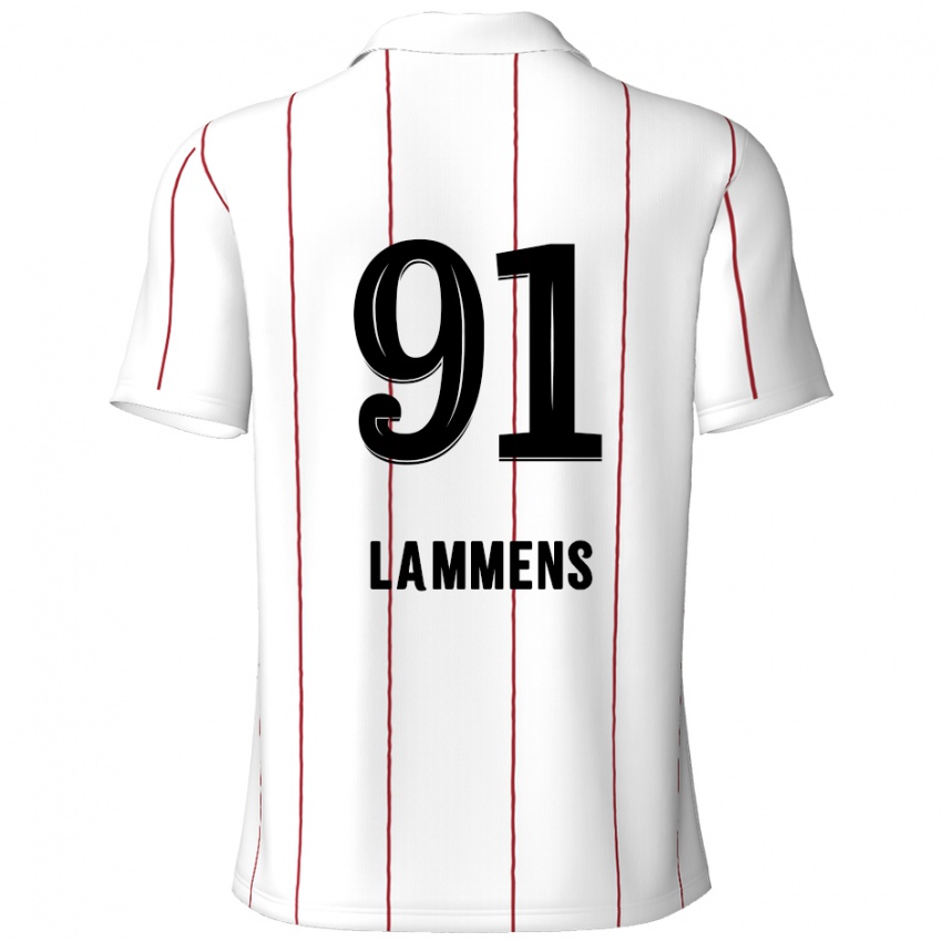 Kinderen Senne Lammens #91 Wit Zwart Uitshirt Uittenue 2024/25 T-Shirt