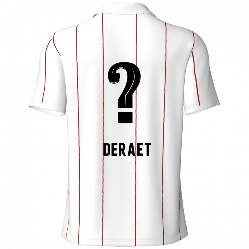 Kinderen Xavi Deraet #0 Wit Zwart Uitshirt Uittenue 2024/25 T-Shirt