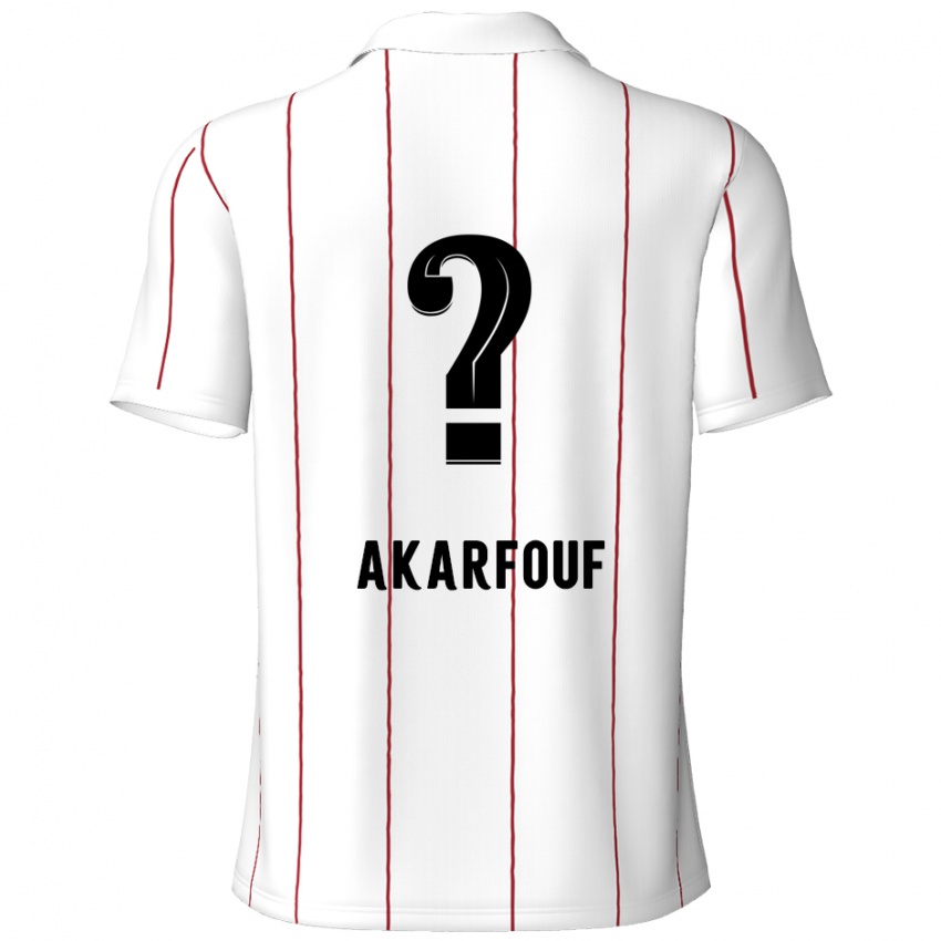 Kinderen Hamza Akarfouf #0 Wit Zwart Uitshirt Uittenue 2024/25 T-Shirt