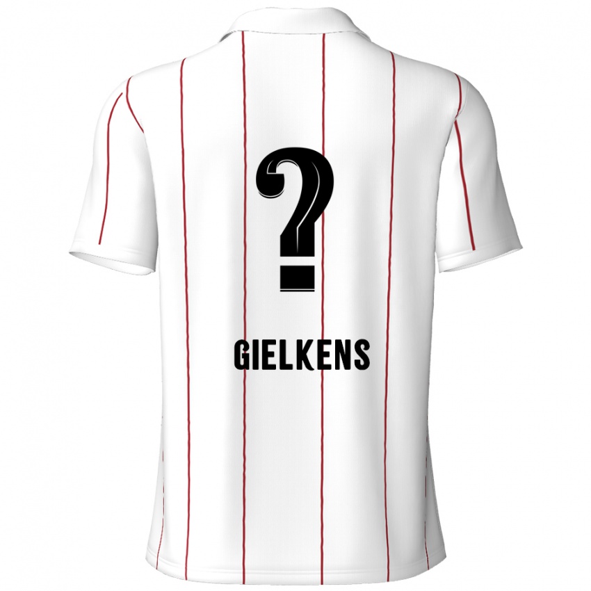 Kinderen Mathijs Gielkens #0 Wit Zwart Uitshirt Uittenue 2024/25 T-Shirt