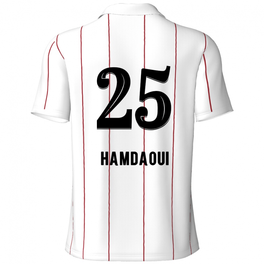 Kinderen Youssef Hamdaoui #25 Wit Zwart Uitshirt Uittenue 2024/25 T-Shirt