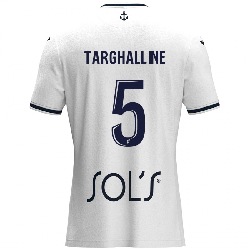 Kinderen Oussama Targhalline #5 Wit Donkerblauw Uitshirt Uittenue 2024/25 T-Shirt