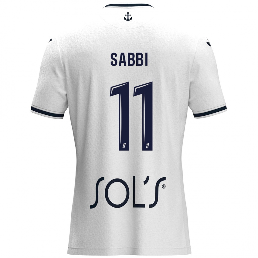 Kinderen Emmanuel Sabbi #11 Wit Donkerblauw Uitshirt Uittenue 2024/25 T-Shirt