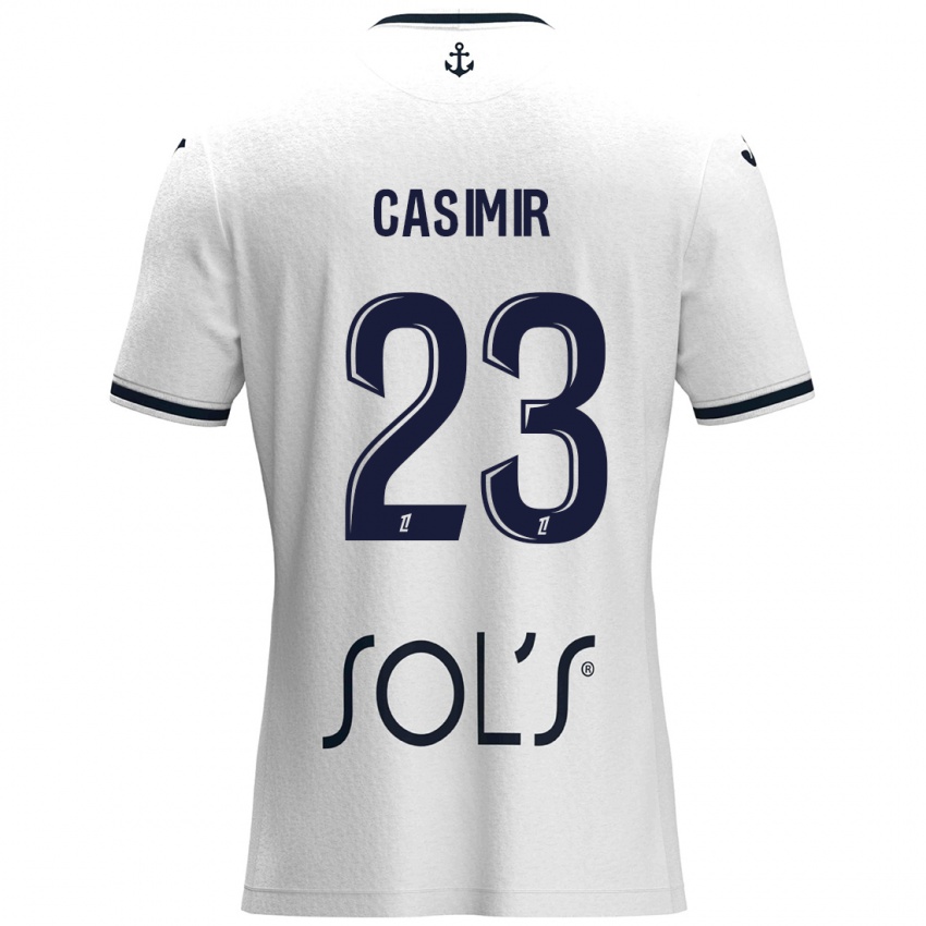 Kinderen Josué Casimir #23 Wit Donkerblauw Uitshirt Uittenue 2024/25 T-Shirt