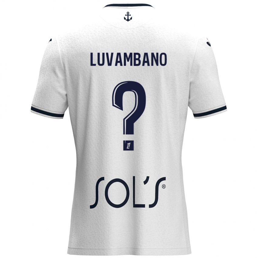 Kinderen Ethan Luvambano #0 Wit Donkerblauw Uitshirt Uittenue 2024/25 T-Shirt