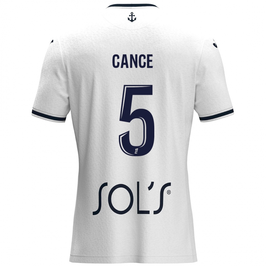 Kinderen Laurie Cance #5 Wit Donkerblauw Uitshirt Uittenue 2024/25 T-Shirt