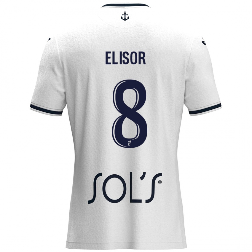 Kinderen Salomé Elisor #8 Wit Donkerblauw Uitshirt Uittenue 2024/25 T-Shirt