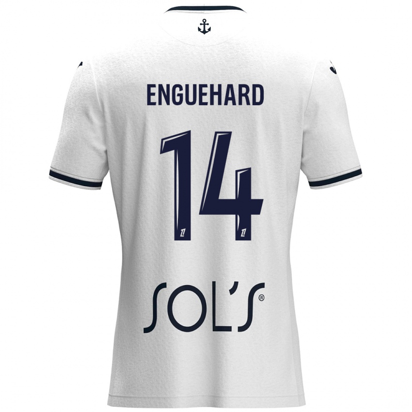 Kinderen Romane Enguehard #14 Wit Donkerblauw Uitshirt Uittenue 2024/25 T-Shirt