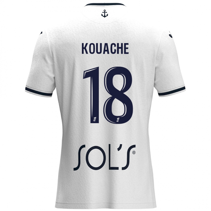 Kinderen Éva Kouache #18 Wit Donkerblauw Uitshirt Uittenue 2024/25 T-Shirt