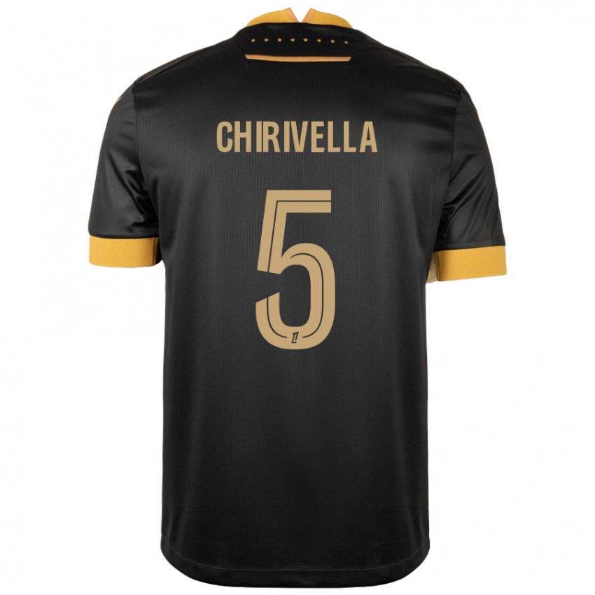 Kinderen Pedro Chirivella #5 Zwart Bruin Uitshirt Uittenue 2024/25 T-Shirt