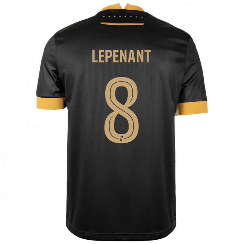 Kinderen Johann Lepenant #8 Zwart Bruin Uitshirt Uittenue 2024/25 T-Shirt