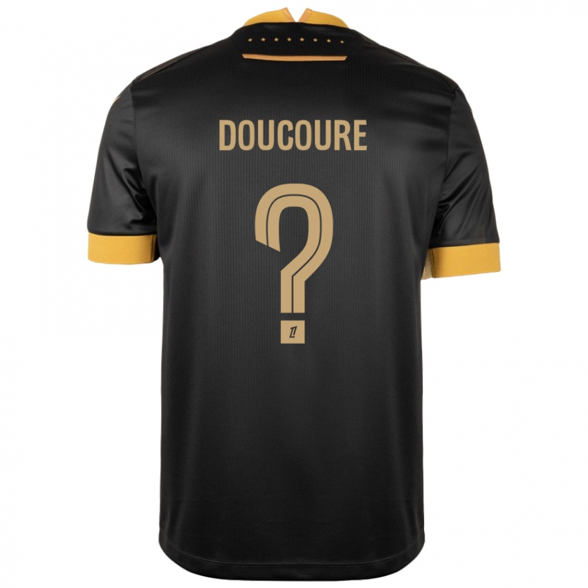 Kinderen Sekou Doucoure #0 Zwart Bruin Uitshirt Uittenue 2024/25 T-Shirt