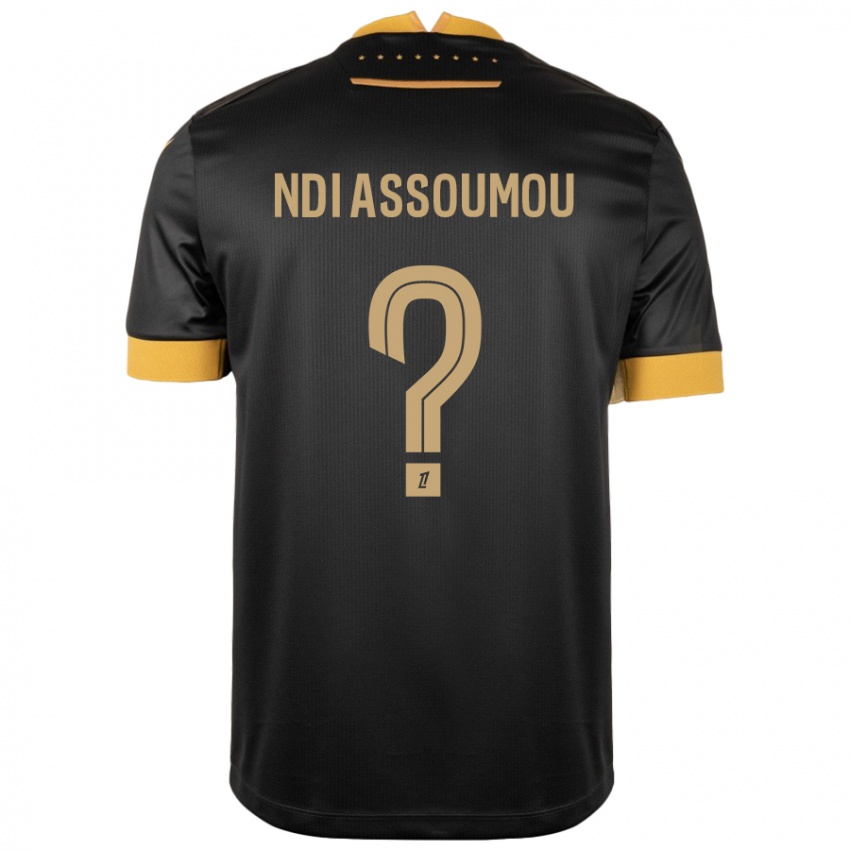 Kinderen Frédéric Ndi Assoumou #0 Zwart Bruin Uitshirt Uittenue 2024/25 T-Shirt