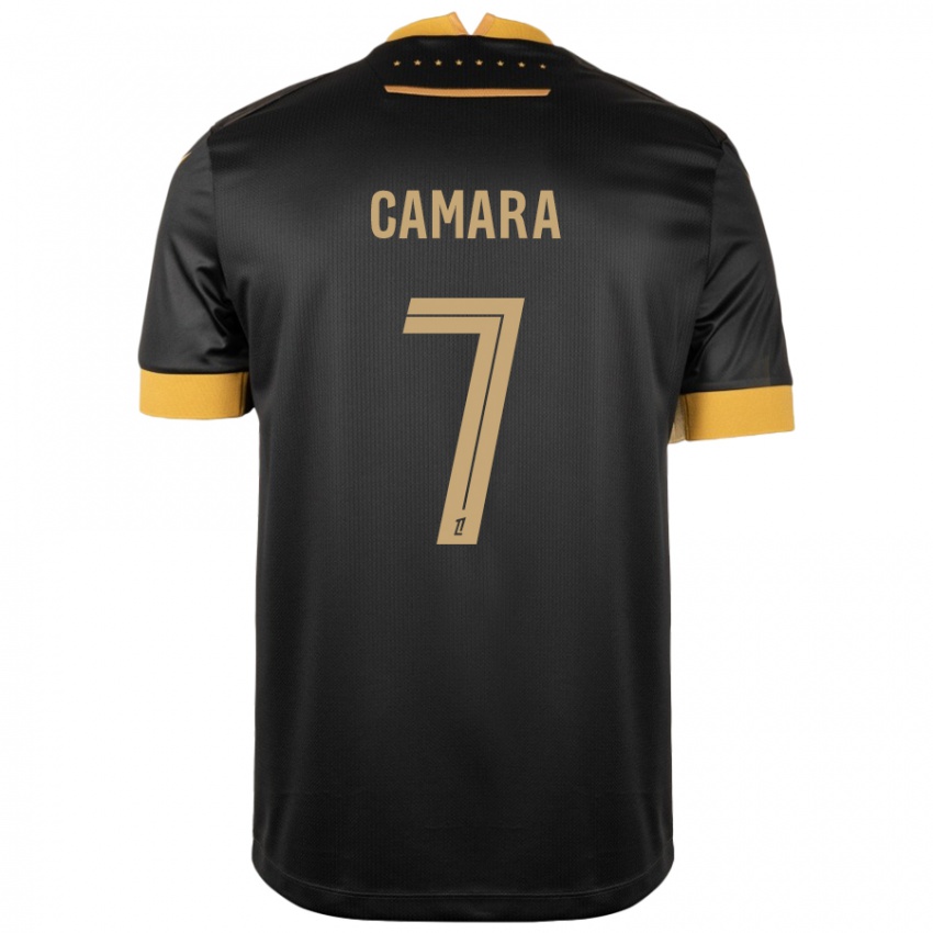 Kinderen Mohamed Camara #7 Zwart Bruin Uitshirt Uittenue 2024/25 T-Shirt