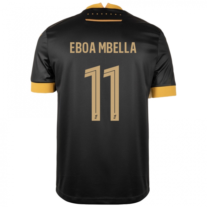 Kinderen Eden Eboa Mbella #11 Zwart Bruin Uitshirt Uittenue 2024/25 T-Shirt