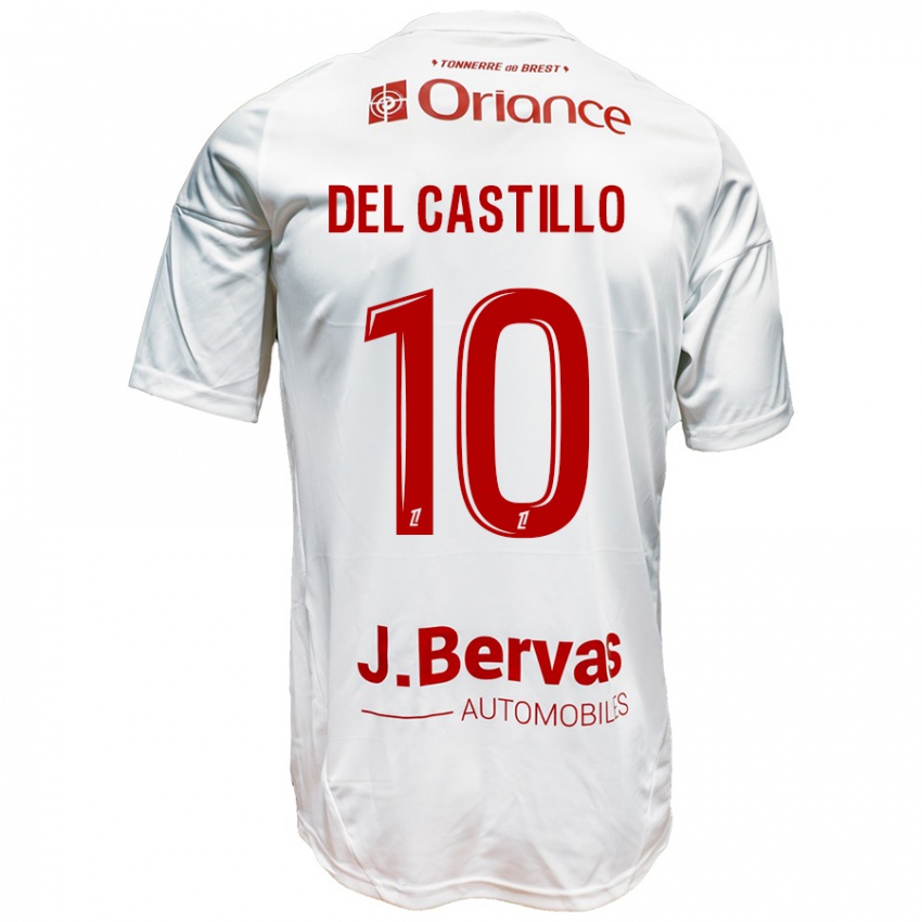 Kinderen Romain Del Castillo #10 Wit Rood Uitshirt Uittenue 2024/25 T-Shirt