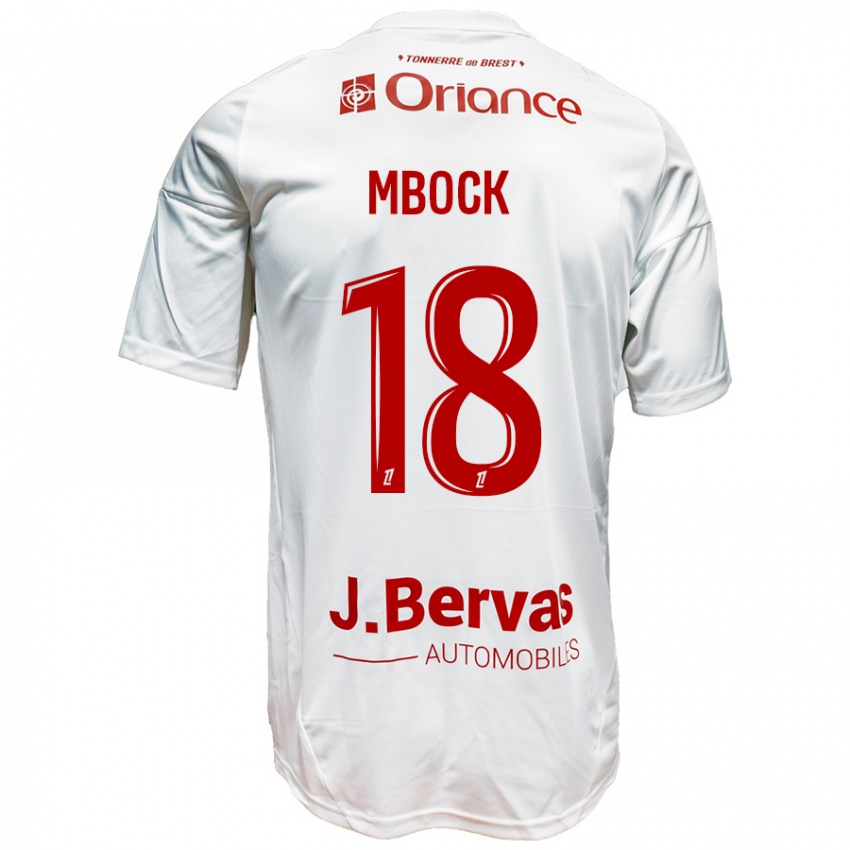 Kinderen Hianga'a Mbock #18 Wit Rood Uitshirt Uittenue 2024/25 T-Shirt