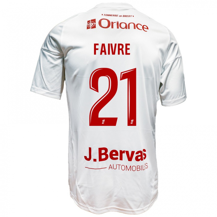 Kinderen Romain Faivre #21 Wit Rood Uitshirt Uittenue 2024/25 T-Shirt