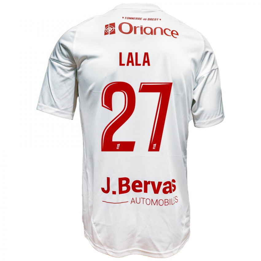 Kinderen Kenny Lala #27 Wit Rood Uitshirt Uittenue 2024/25 T-Shirt