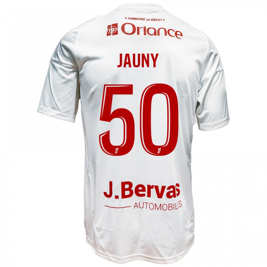 Kinderen Noah Jauny #50 Wit Rood Uitshirt Uittenue 2024/25 T-Shirt