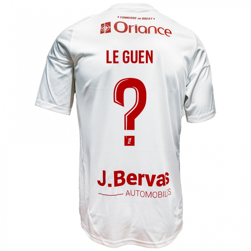 Kinderen Raphaël Le Guen #0 Wit Rood Uitshirt Uittenue 2024/25 T-Shirt