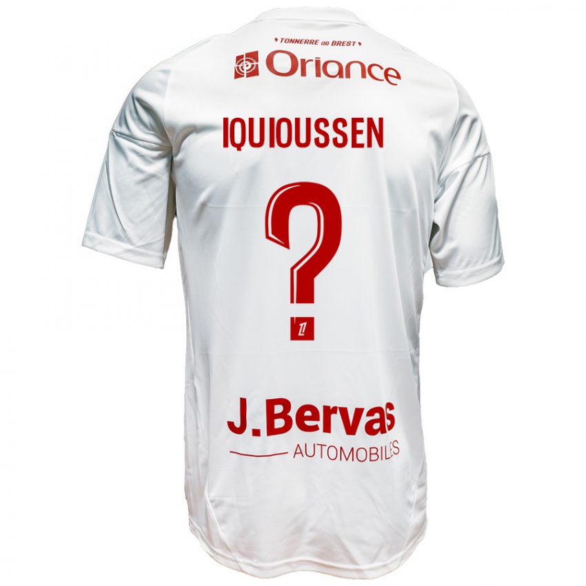 Kinderen Adam Iquioussen #0 Wit Rood Uitshirt Uittenue 2024/25 T-Shirt